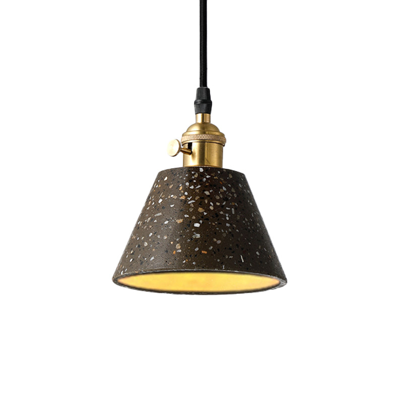 1 Light Pendant Lighting with Cone Concrete Shade in Nordic Style Black/Blue/Green Hanging Light Clearhalo 'Ceiling Lights' 'Modern Pendants' 'Modern' 'Pendant Lights' 'Pendants' Lighting' 166667