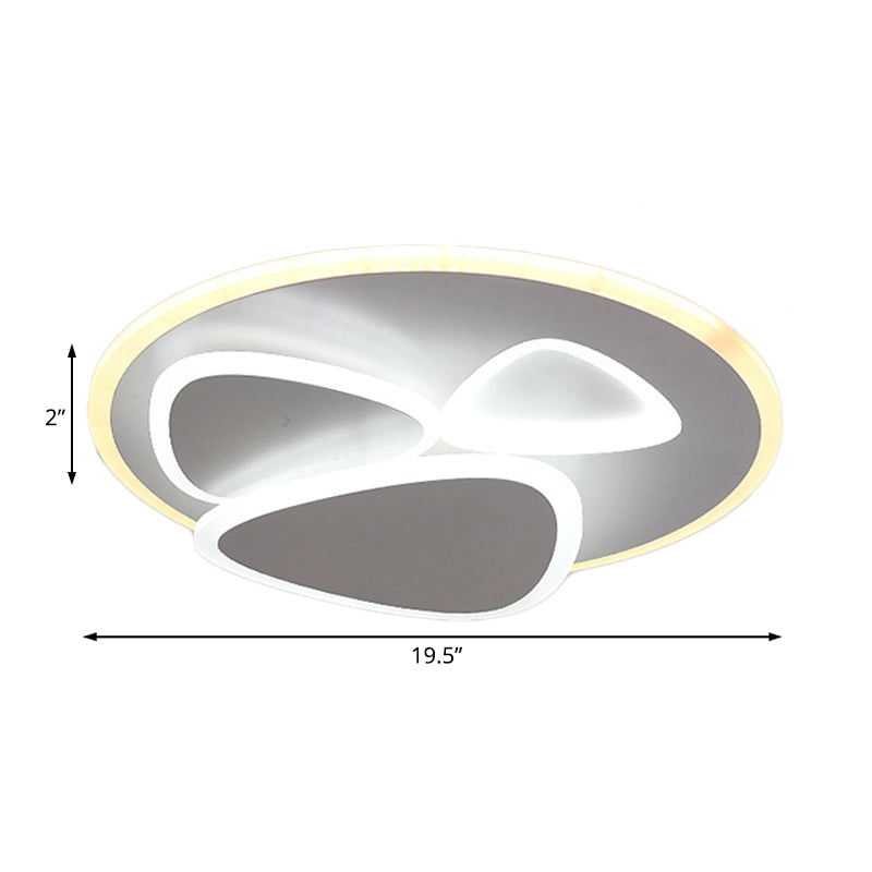 Tiered Flush Ceiling Light Modern Metal and Acrylic LED White Ceiling Flush in White/Warm Light, 19.5"/31" Wide Clearhalo 'Ceiling Lights' 'Close To Ceiling Lights' 'Close to ceiling' 'Flush mount' Lighting' 166834