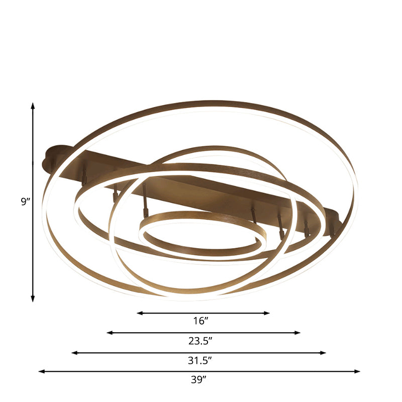 Multi Circle Metal Flush Mount Lamp Contemporary 1/2/3 Heads Ceiling Mount Light in White/Warm Light Clearhalo 'Ceiling Lights' 'Close To Ceiling Lights' 'Close to ceiling' 'Flush mount' Lighting' 166863