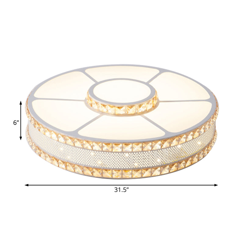 Metal Drum Flush Mount Lighting Nordic LED Close to Ceiling Lamp with Acrylic Diffuser, 19.5"/23.5"/31.5" Wide Clearhalo 'Ceiling Lights' 'Close To Ceiling Lights' 'Close to ceiling' 'Flush mount' Lighting' 166952