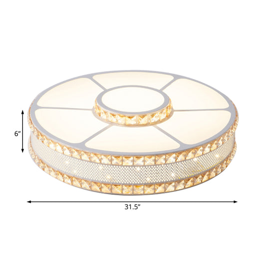 Metal Drum Flush Mount Lighting Nordic LED Close to Ceiling Lamp with Acrylic Diffuser, 19.5"/23.5"/31.5" Wide Clearhalo 'Ceiling Lights' 'Close To Ceiling Lights' 'Close to ceiling' 'Flush mount' Lighting' 166952