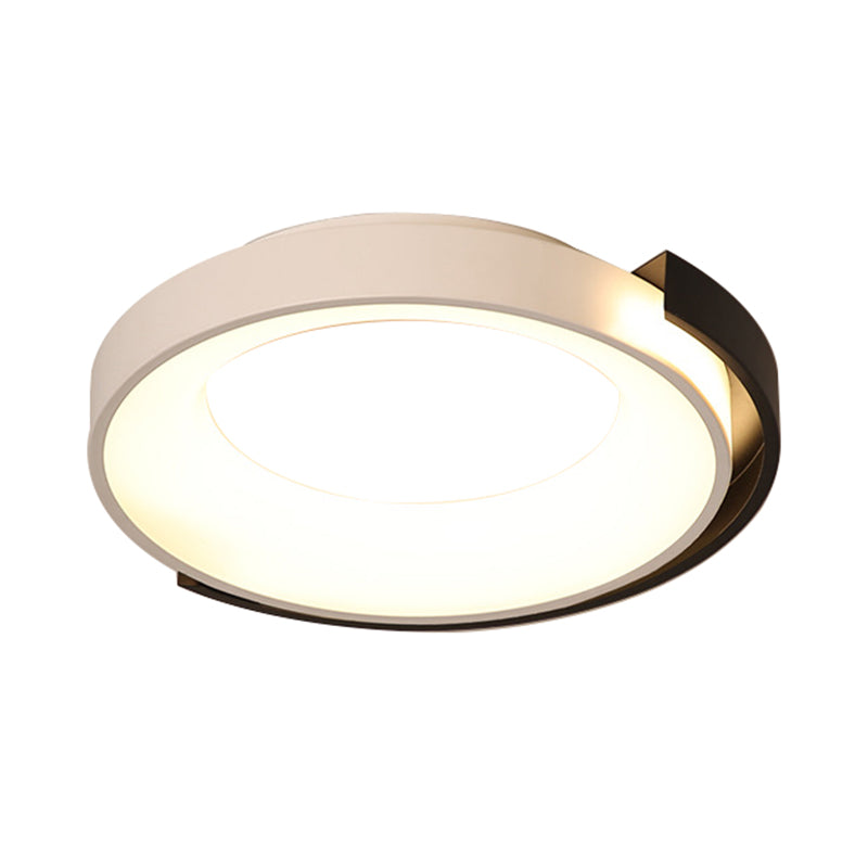 Circle Flush Ceiling Light Fixture Modern Metal LED White Ceiling Lamp with Frosted Diffuser in White/Warm Light Clearhalo 'Ceiling Lights' 'Close To Ceiling Lights' 'Close to ceiling' 'Flush mount' Lighting' 166986