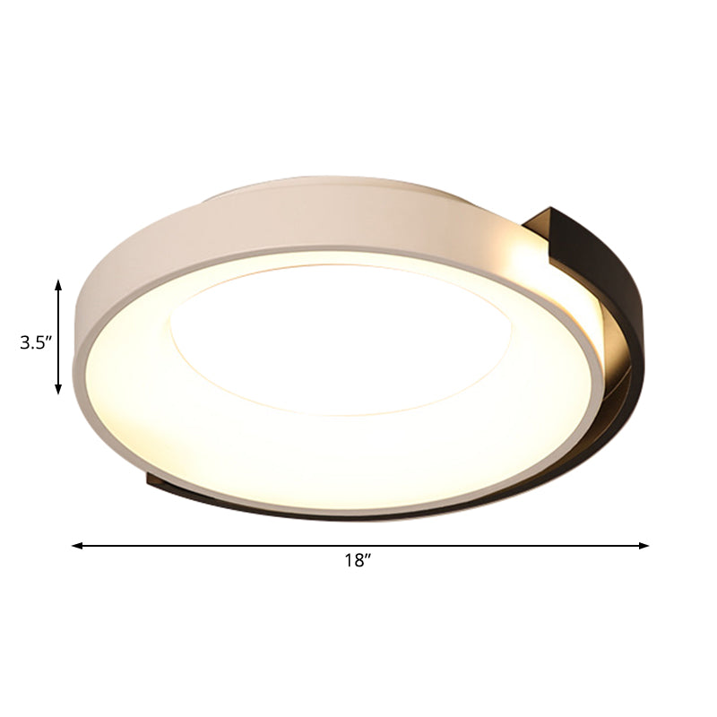 Circle Flush Ceiling Light Fixture Modern Metal LED White Ceiling Lamp with Frosted Diffuser in White/Warm Light Clearhalo 'Ceiling Lights' 'Close To Ceiling Lights' 'Close to ceiling' 'Flush mount' Lighting' 166987