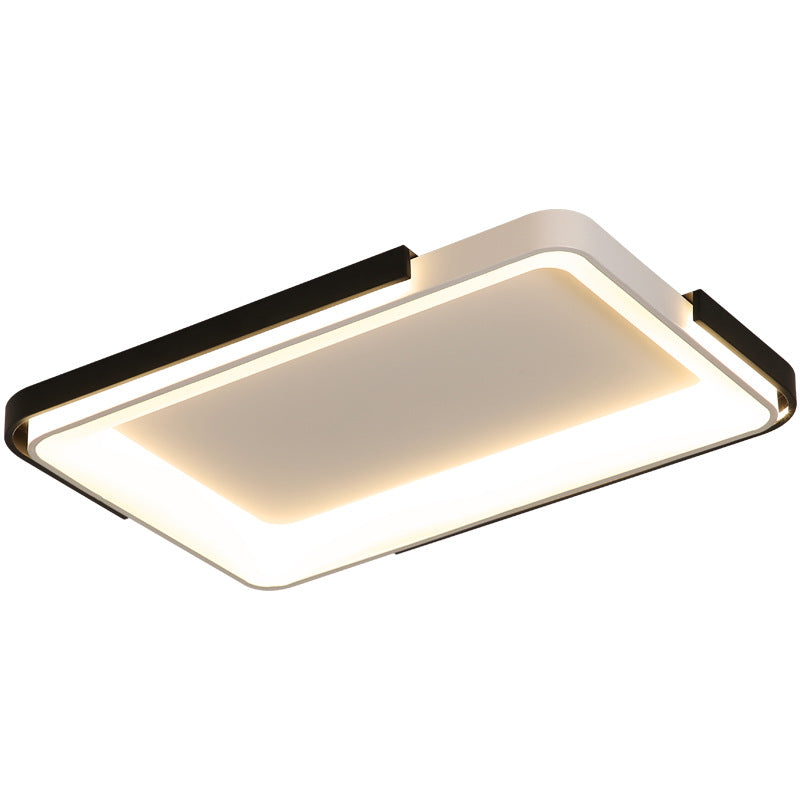 Rectangular/Square Ceiling Mounted Fixture Simple Metal LED Living Room Flush Mount Light in White/Warm Light, 18"/35.5" Wide Clearhalo 'Ceiling Lights' 'Close To Ceiling Lights' 'Close to ceiling' 'Flush mount' Lighting' 166994