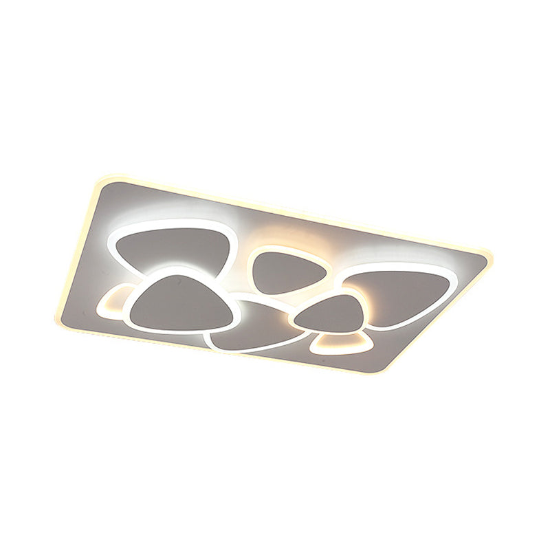 Grey Overlapping Ceiling Mounted Fixture Modern LED Metal Flush Mount Ceiling Lighting in White/Warm Light, 19.5"/38" Wide Clearhalo 'Ceiling Lights' 'Close To Ceiling Lights' 'Close to ceiling' 'Flush mount' Lighting' 167089