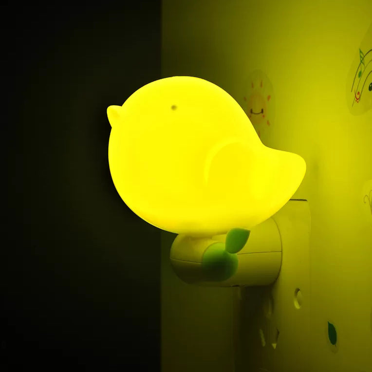 Kindergarten Fat Bird Wall Light Plastic Candy Colored Plug In LED Night Light Clearhalo 'Night Lights' 'Wall Lights' Lighting' 16719