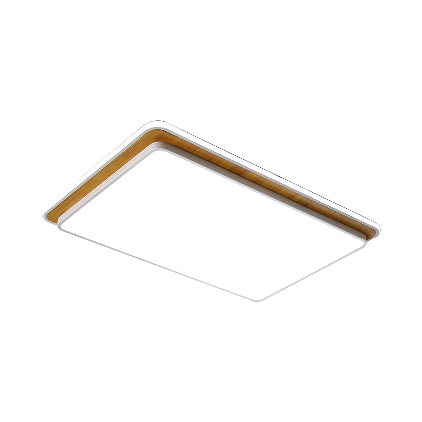 Black/White Rectangular Flush Mounted Lamp Minimal LED Metal Close to Ceiling Lighting in White/Warm Light Clearhalo 'Ceiling Lights' 'Close To Ceiling Lights' 'Close to ceiling' 'Flush mount' Lighting' 167204