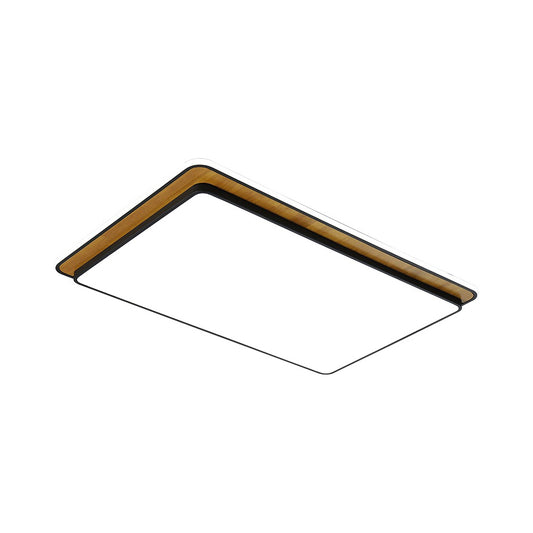 Black/White Rectangular Flush Mounted Lamp Minimal LED Metal Close to Ceiling Lighting in White/Warm Light Clearhalo 'Ceiling Lights' 'Close To Ceiling Lights' 'Close to ceiling' 'Flush mount' Lighting' 167208