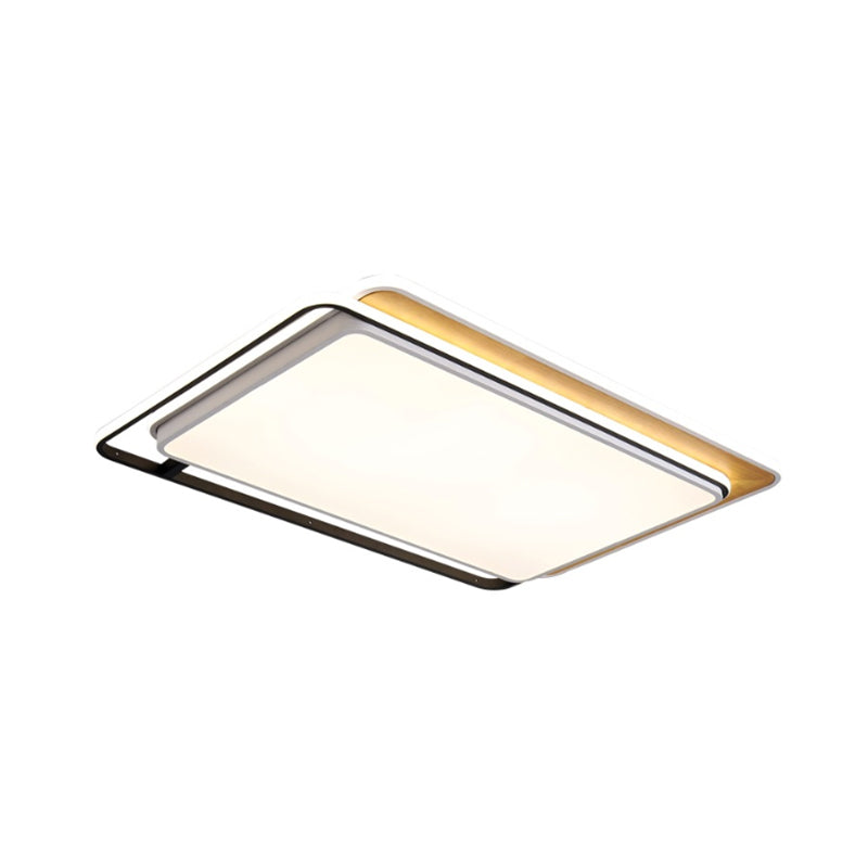 Black Rectangular Flush Mount Light Fixture Modern LED Metal Close to Ceiling Lamp in White/Warm Light Clearhalo 'Ceiling Lights' 'Close To Ceiling Lights' 'Close to ceiling' 'Flush mount' Lighting' 167211