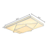 Metal 3 Tiered Square Flush Ceiling Lighting Contemporary LED White Ceiling Mount Light Fixture in White/Third Gear Light Clearhalo 'Ceiling Lights' 'Close To Ceiling Lights' 'Close to ceiling' 'Flush mount' Lighting' 167216