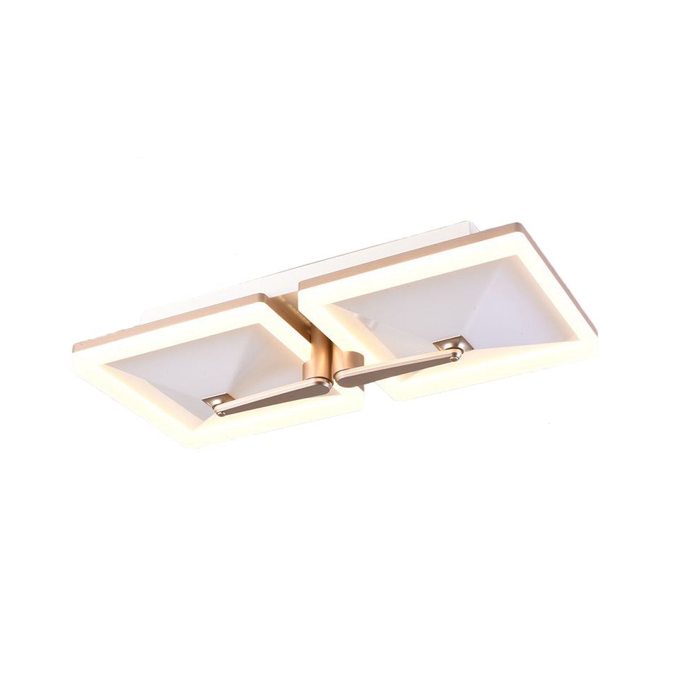 Splicing Square Flush Ceiling Light Fixture Minimalist Metal 2/4/6 Heads LED White Ceiling Lamp in Third Gear Light Clearhalo 'Ceiling Lights' 'Close To Ceiling Lights' 'Close to ceiling' 'Flush mount' Lighting' 167230