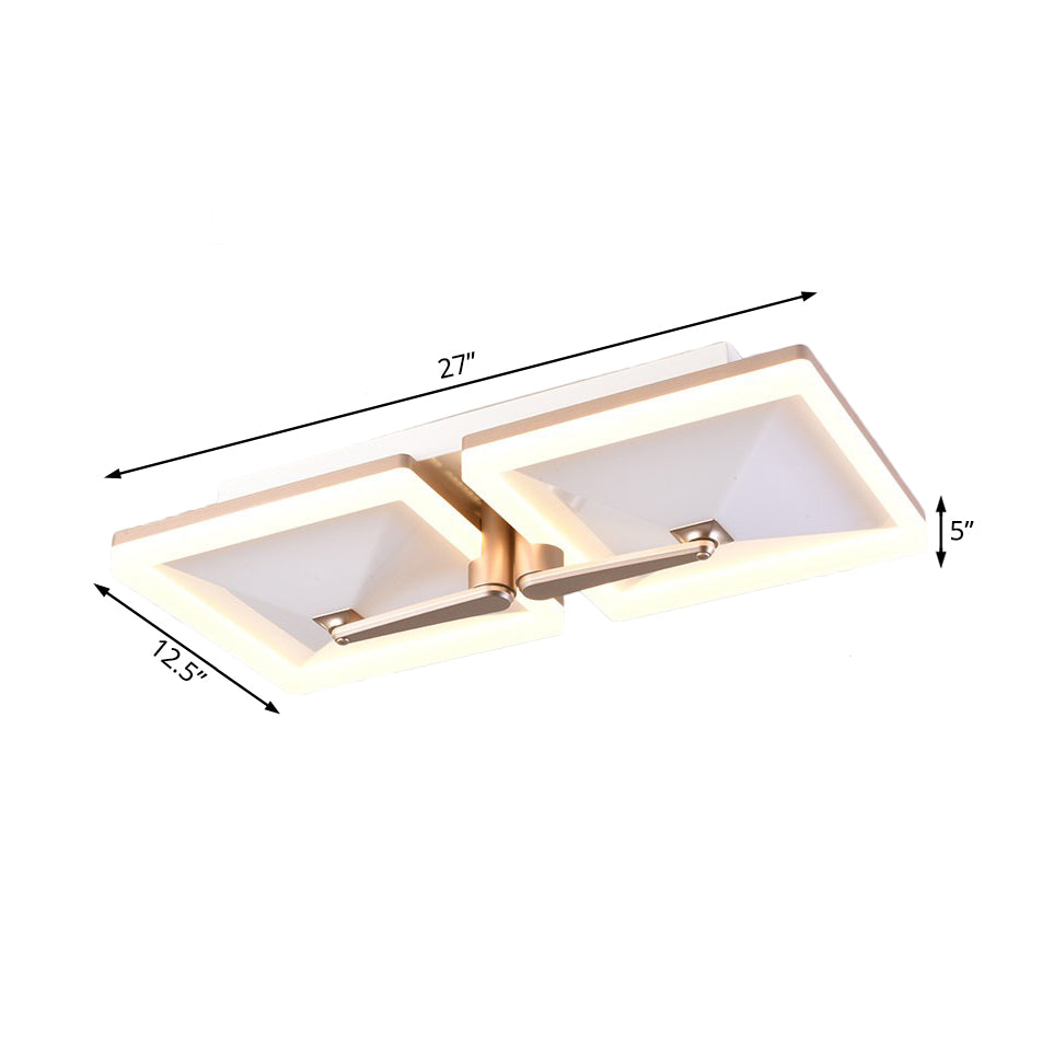 Splicing Square Flush Ceiling Light Fixture Minimalist Metal 2/4/6 Heads LED White Ceiling Lamp in Third Gear Light Clearhalo 'Ceiling Lights' 'Close To Ceiling Lights' 'Close to ceiling' 'Flush mount' Lighting' 167231