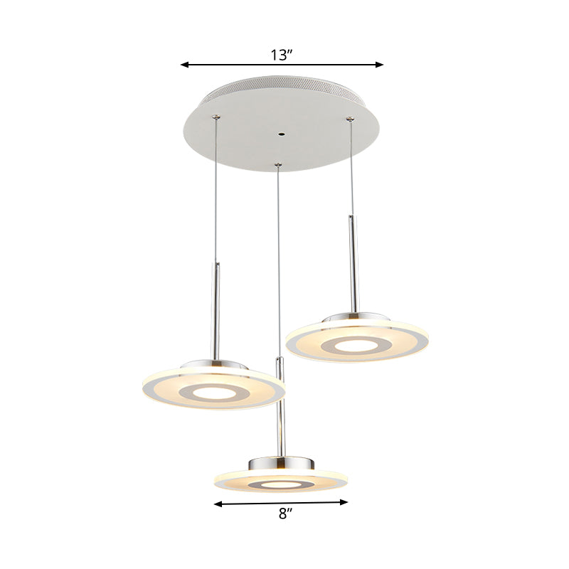 Modern Circular Acrylic Pendant LED Hanging Ceiling Light in Warm/White/Natural Light with Round/Linear Canopy Clearhalo 'Ceiling Lights' 'Modern Pendants' 'Modern' 'Pendant Lights' 'Pendants' Lighting' 167283