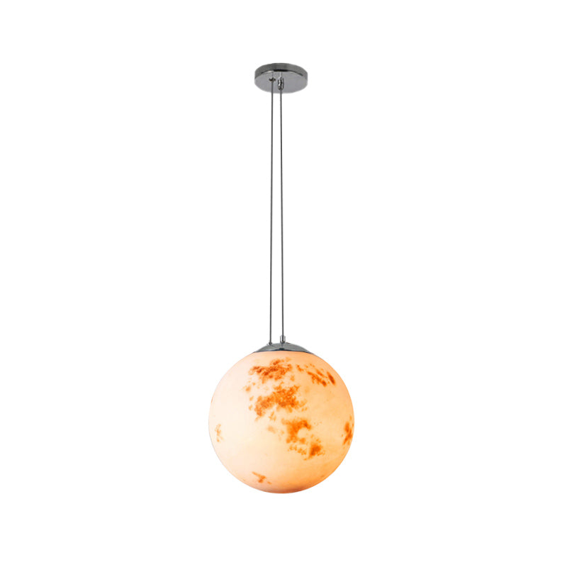 Pendant Lamp for Bedroom, Modern Globe Shade Ceiling Light Fixture in Chrome for Kids Clearhalo 'Ceiling Lights' 'Pendant Lights' 'Pendants' Lighting' 167289