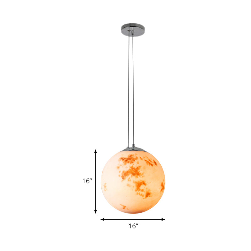 Pendant Lamp for Bedroom, Modern Globe Shade Ceiling Light Fixture in Chrome for Kids Clearhalo 'Ceiling Lights' 'Pendant Lights' 'Pendants' Lighting' 167290