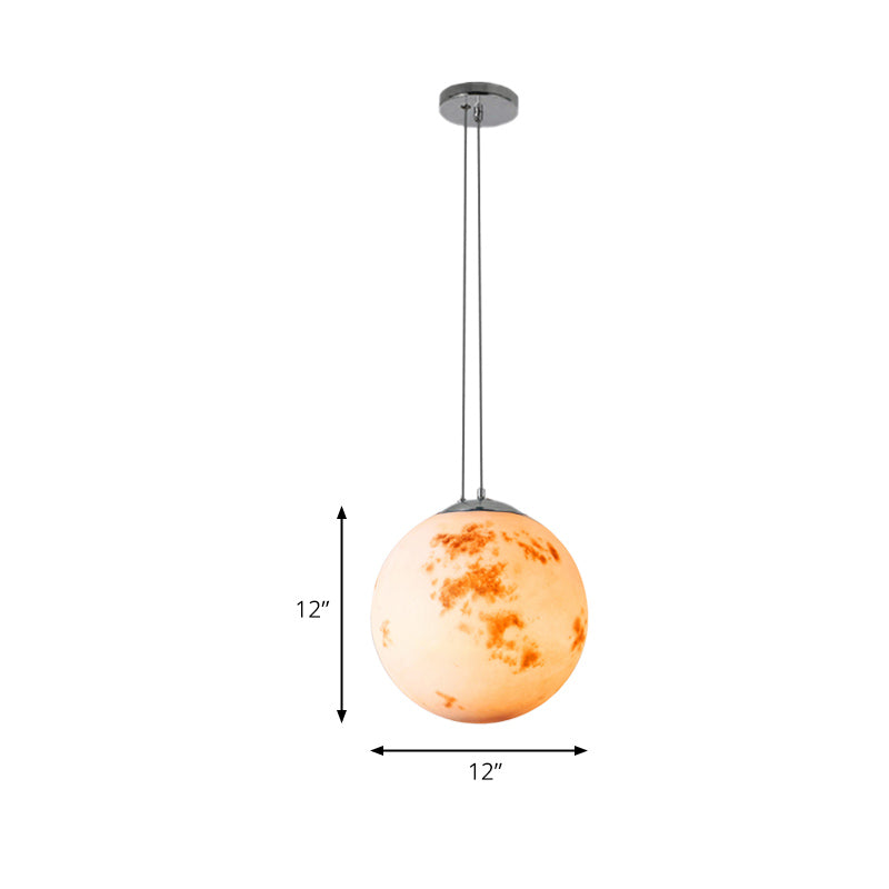 Pendant Lamp for Bedroom, Modern Globe Shade Ceiling Light Fixture in Chrome for Kids Clearhalo 'Ceiling Lights' 'Pendant Lights' 'Pendants' Lighting' 167291