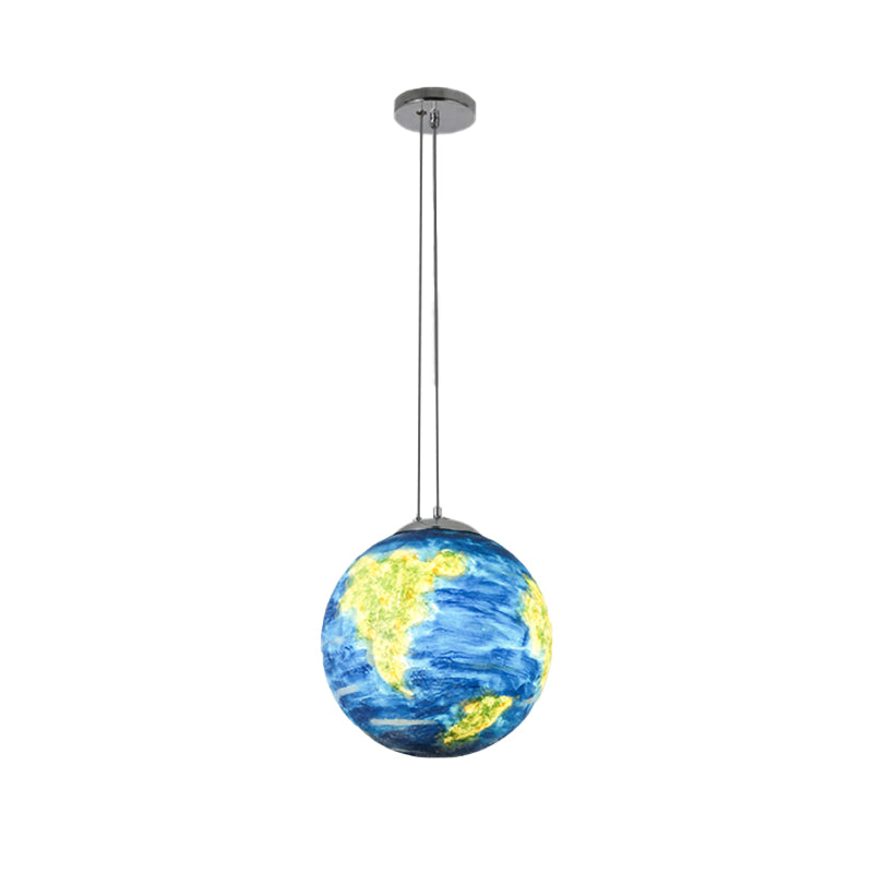 Globe Pendant Light for Bedroom, Adjustable Modern Ball Shade Ceiling Fixture in Chrome Clearhalo 'Ceiling Lights' 'Pendant Lights' 'Pendants' Lighting' 167313