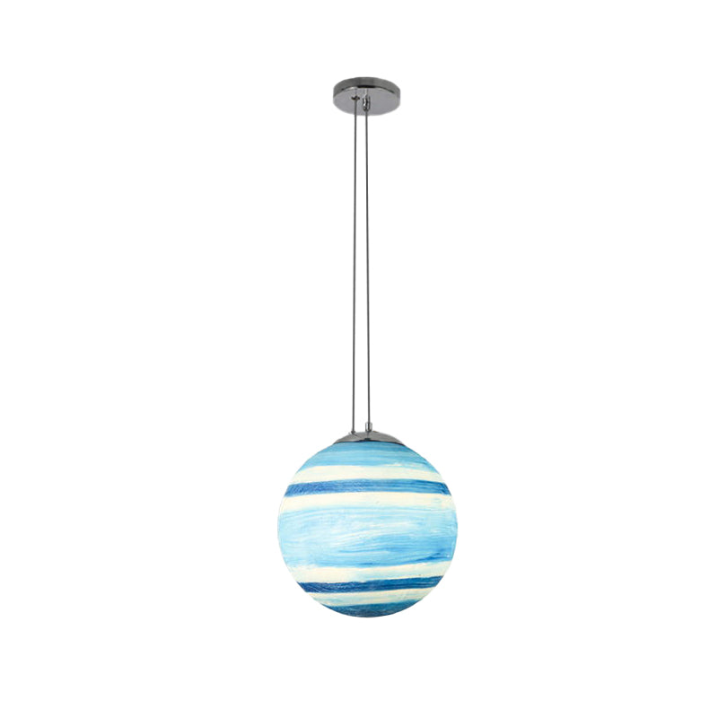 Globe Pendant Light for Bedroom, Adjustable Modern Ball Shade Ceiling Fixture in Chrome Clearhalo 'Ceiling Lights' 'Pendant Lights' 'Pendants' Lighting' 167319