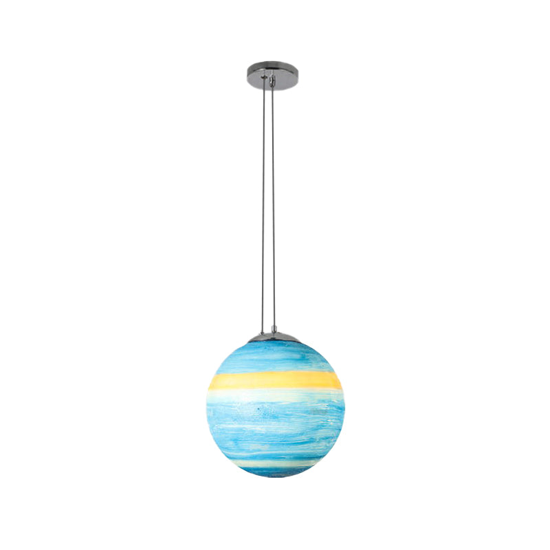 Globe Pendant Light for Bedroom, Adjustable Modern Ball Shade Ceiling Fixture in Chrome Clearhalo 'Ceiling Lights' 'Pendant Lights' 'Pendants' Lighting' 167322