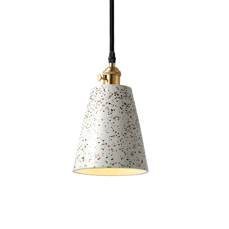 Cone Pendant Lighting in Nordic Style Cement 1 Light Black/Grey/White Hanging Light Clearhalo 'Ceiling Lights' 'Modern Pendants' 'Modern' 'Pendant Lights' 'Pendants' Lighting' 167325