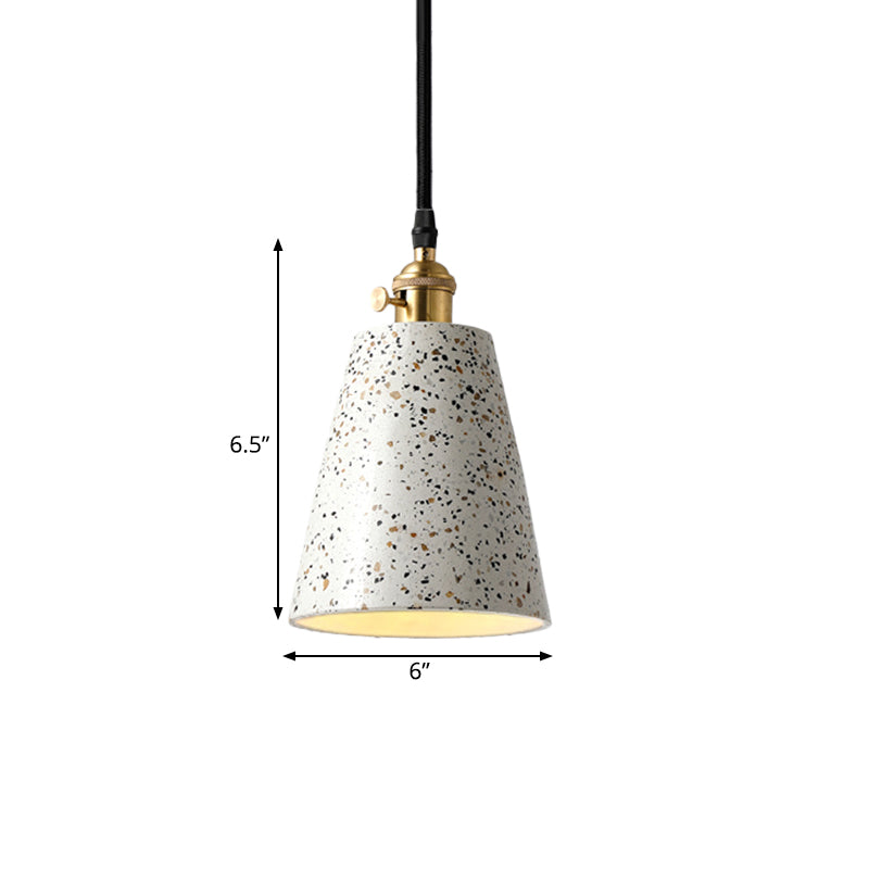 Cone Pendant Lighting in Nordic Style Cement 1 Light Black/Grey/White Hanging Light Clearhalo 'Ceiling Lights' 'Modern Pendants' 'Modern' 'Pendant Lights' 'Pendants' Lighting' 167326