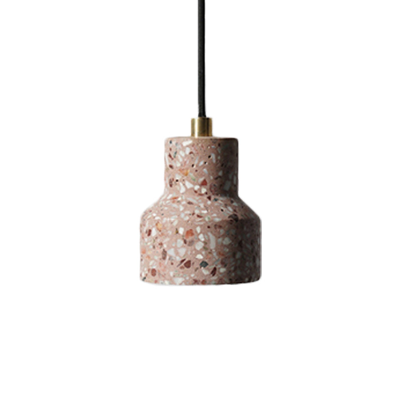 Cement Bell Pendant Ceiling Light Simplicity 1 Light Black/White/Pink Hanging Ceiling Light Clearhalo 'Ceiling Lights' 'Modern Pendants' 'Modern' 'Pendant Lights' 'Pendants' Lighting' 167353