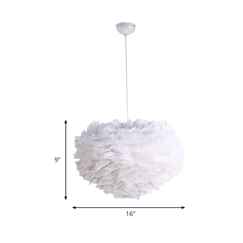 Hanging Lamp for Bedroom for Girls, Adjustable Modern Medium Feather Pendant Light Clearhalo 'Ceiling Lights' 'Pendant Lights' 'Pendants' Lighting' 167369