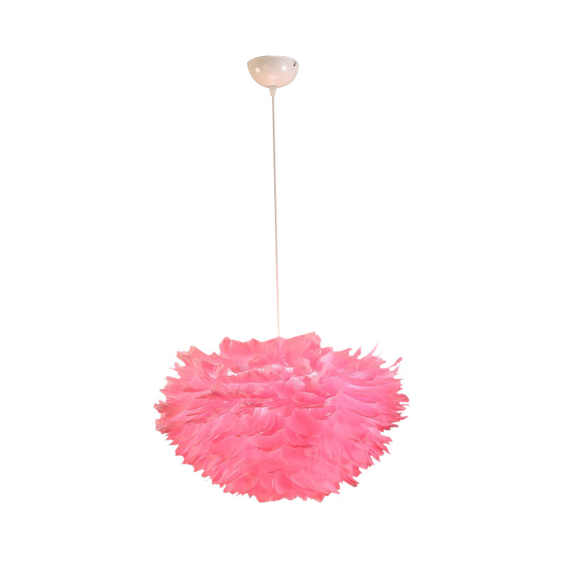 Hanging Lamp for Bedroom for Girls, Adjustable Modern Medium Feather Pendant Light Clearhalo 'Ceiling Lights' 'Pendant Lights' 'Pendants' Lighting' 167373