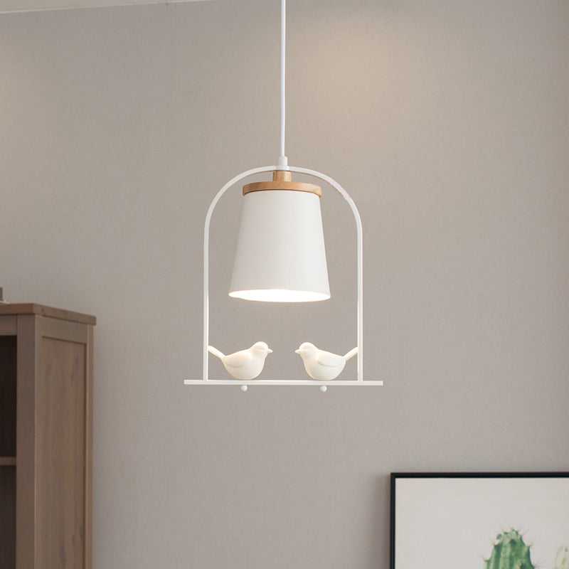 Mini Pendant Light White, Adjustable Ceiling Fixture with Bird Decoration Modern Style Clearhalo 'Ceiling Lights' 'Pendant Lights' 'Pendants' Lighting' 167381