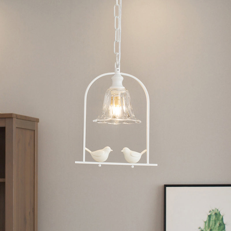 Mini Pendant Light White, Adjustable Ceiling Fixture with Bird Decoration Modern Style Clearhalo 'Ceiling Lights' 'Pendant Lights' 'Pendants' Lighting' 167385