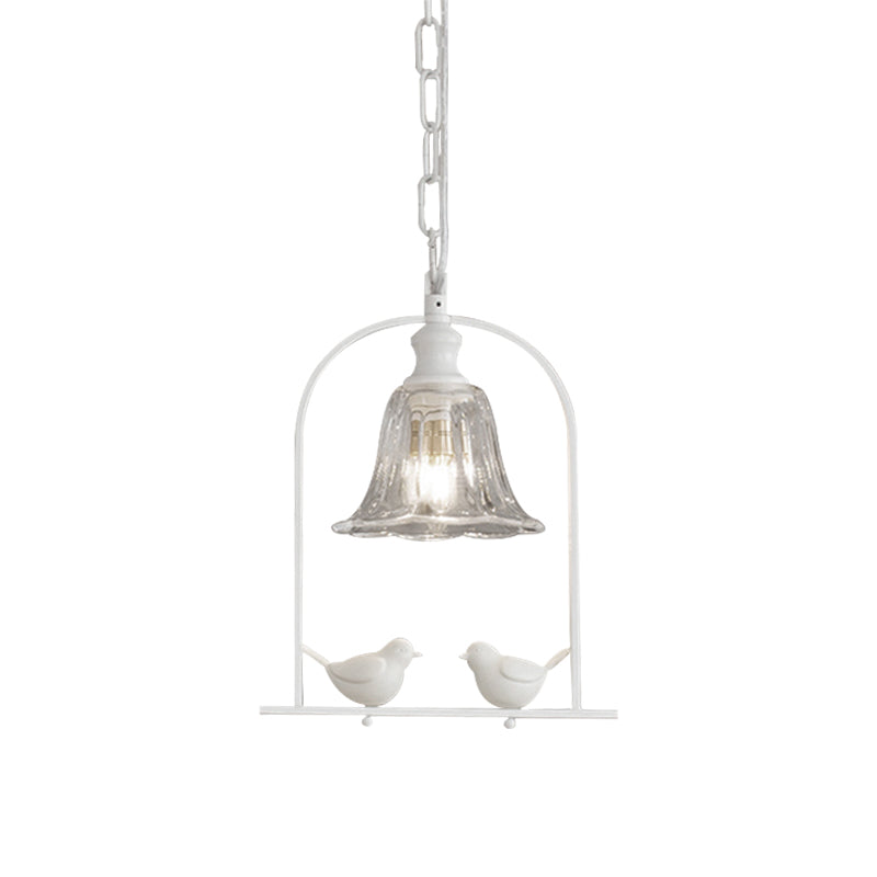 Mini Pendant Light White, Adjustable Ceiling Fixture with Bird Decoration Modern Style Clearhalo 'Ceiling Lights' 'Pendant Lights' 'Pendants' Lighting' 167387