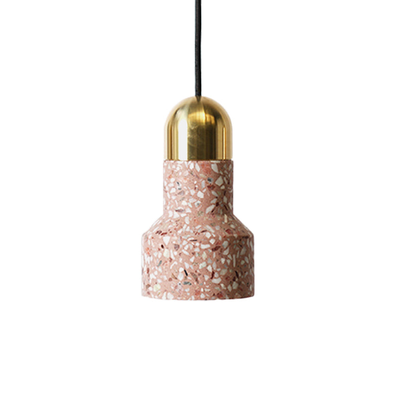 Bell Pendant Lighting in Nordic Style Concrete 1 Light Black/White/Pink Hanging Ceiling Light Clearhalo 'Ceiling Lights' 'Modern Pendants' 'Modern' 'Pendant Lights' 'Pendants' Lighting' 167394