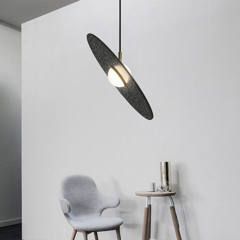 Ufo Shaped Pendant Lamp Modern Concrete 1 Light Black/White/Pink Hanging Ceiling Light Clearhalo 'Ceiling Lights' 'Modern Pendants' 'Modern' 'Pendant Lights' 'Pendants' Lighting' 167422