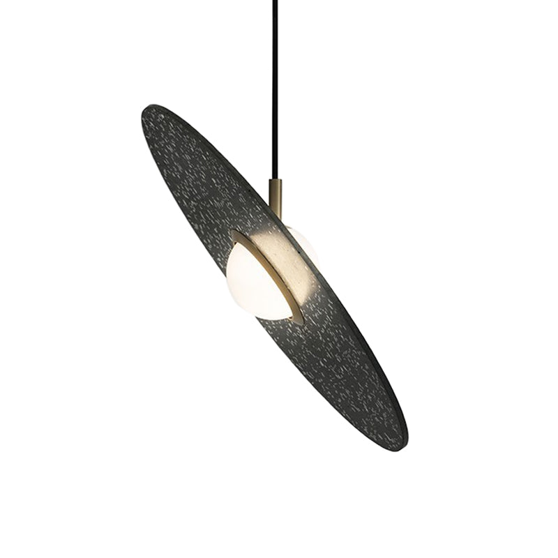 Ufo Shaped Pendant Lamp Modern Concrete 1 Light Black/White/Pink Hanging Ceiling Light Clearhalo 'Ceiling Lights' 'Modern Pendants' 'Modern' 'Pendant Lights' 'Pendants' Lighting' 167423