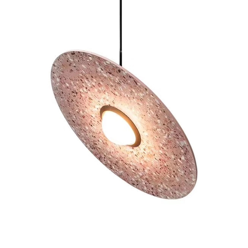 Ufo Shaped Pendant Lamp Modern Concrete 1 Light Black/White/Pink Hanging Ceiling Light Clearhalo 'Ceiling Lights' 'Modern Pendants' 'Modern' 'Pendant Lights' 'Pendants' Lighting' 167427