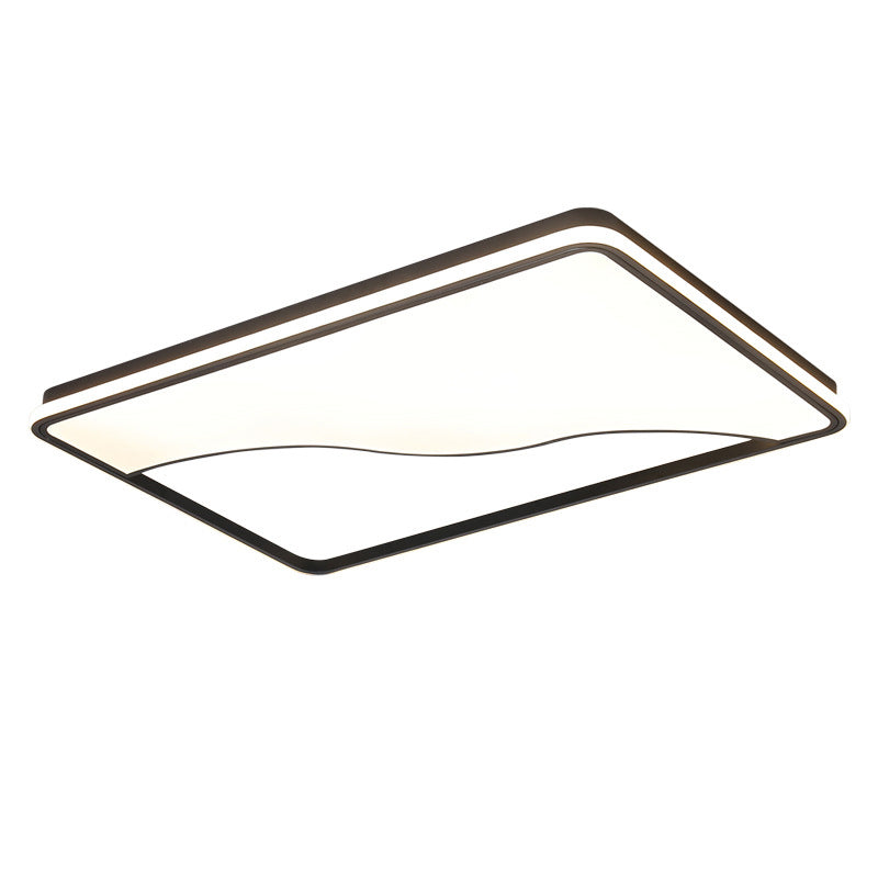 Black/White Rectangular/Square Ceiling Light Simple Acrylic 16"/19.5"/35.5" W LED Ceiling Light Fixture for Bedroom in Warm/White Clearhalo 'Ceiling Lights' 'Close To Ceiling Lights' 'Close to ceiling' 'Flush mount' Lighting' 167473