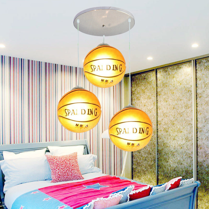 Hanging Lamps for Bedroom, 3 Lights Modern Ceiling Fixture in Chrome for Boys Clearhalo 'Ceiling Lights' 'Chandeliers' 'Glass shade' 'Glass' 'Pendant Lights' 'Pendants' Lighting' 167533