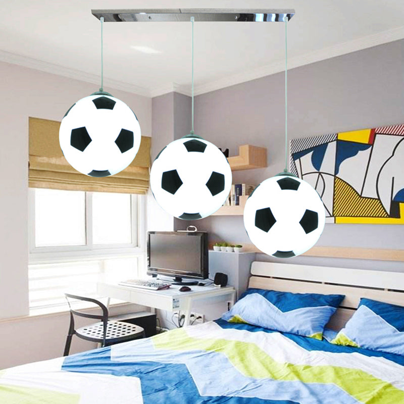 Hanging Lamps for Bedroom, 3 Lights Modern Ceiling Fixture in Chrome for Boys Clearhalo 'Ceiling Lights' 'Chandeliers' 'Glass shade' 'Glass' 'Pendant Lights' 'Pendants' Lighting' 167537