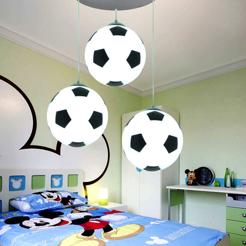 Hanging Lamps for Bedroom, 3 Lights Modern Ceiling Fixture in Chrome for Boys Clearhalo 'Ceiling Lights' 'Chandeliers' 'Glass shade' 'Glass' 'Pendant Lights' 'Pendants' Lighting' 167541