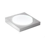 Iron Square Flush Mount with Cylinder Acrylic Shade Nordic White/Black Ceiling Light for Bedroom in Warm/White Clearhalo 'Ceiling Lights' 'Close To Ceiling Lights' 'Close to ceiling' 'Flush mount' Lighting' 167685