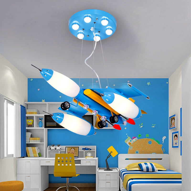 Glass for Chandelier, 3-Light Ceiling Fixture with Air Plane Design Modern Style Blue Clearhalo 'Ceiling Lights' 'Chandeliers' Lighting' options 167771_9f7e07b1-26b6-480b-938f-6ce6206d8d0d