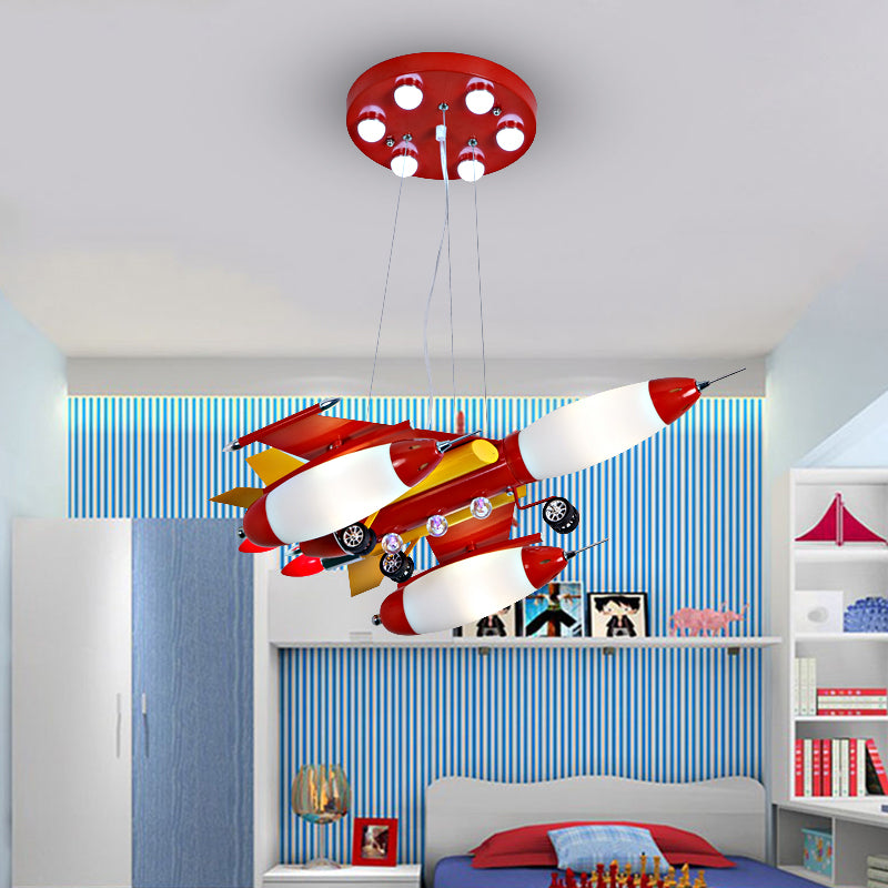 Glass for Chandelier, 3-Light Ceiling Fixture with Air Plane Design Modern Style Red Clearhalo 'Ceiling Lights' 'Chandeliers' Lighting' options 167779_7567b303-b04e-4411-bca8-f968e0160f7c