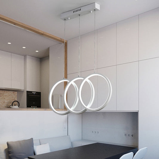 3-Head Office Hanging Ceiling Light with Ring Acrylic Shade White Cluster Pendant in Warm/White Light White Clearhalo 'Ceiling Lights' 'Modern Pendants' 'Modern' 'Pendant Lights' 'Pendants' Lighting' 167926