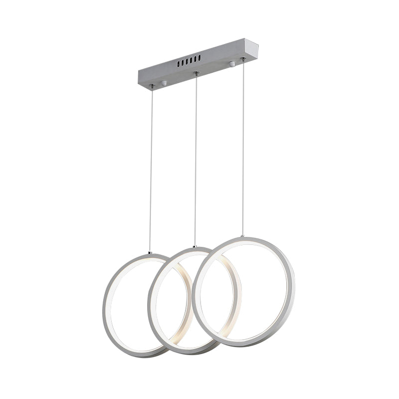 3-Head Office Hanging Ceiling Light with Ring Acrylic Shade White Cluster Pendant in Warm/White Light Clearhalo 'Ceiling Lights' 'Modern Pendants' 'Modern' 'Pendant Lights' 'Pendants' Lighting' 167928