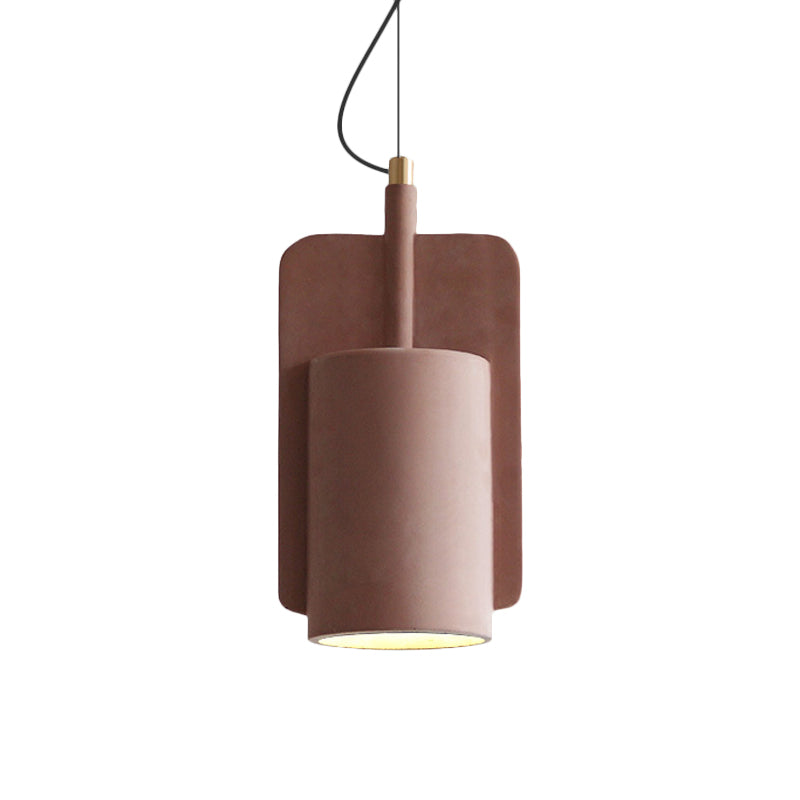 Geometric Ceiling Pendant Light Industrial Cement 1 Light Grey/Beige/Pink Hanging Ceiling Light, 6"/8"/9"W Clearhalo 'Ceiling Lights' 'Modern Pendants' 'Modern' 'Pendant Lights' 'Pendants' Lighting' 168017