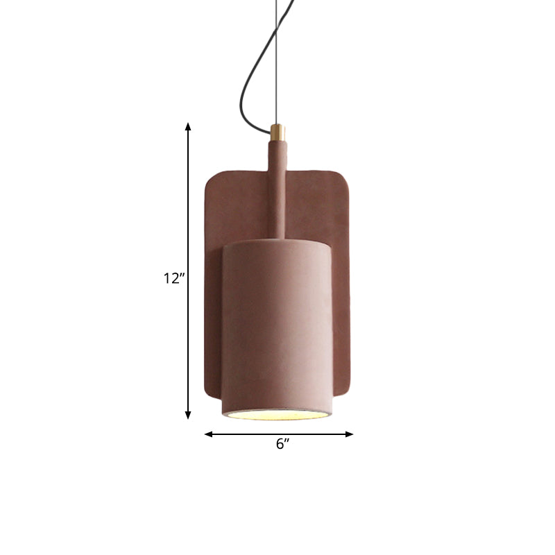 Geometric Ceiling Pendant Light Industrial Cement 1 Light Grey/Beige/Pink Hanging Ceiling Light, 6"/8"/9"W Clearhalo 'Ceiling Lights' 'Modern Pendants' 'Modern' 'Pendant Lights' 'Pendants' Lighting' 168018