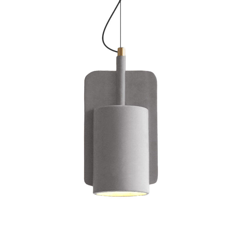 Geometric Ceiling Pendant Light Industrial Cement 1 Light Grey/Beige/Pink Hanging Ceiling Light, 6"/8"/9"W Clearhalo 'Ceiling Lights' 'Modern Pendants' 'Modern' 'Pendant Lights' 'Pendants' Lighting' 168020