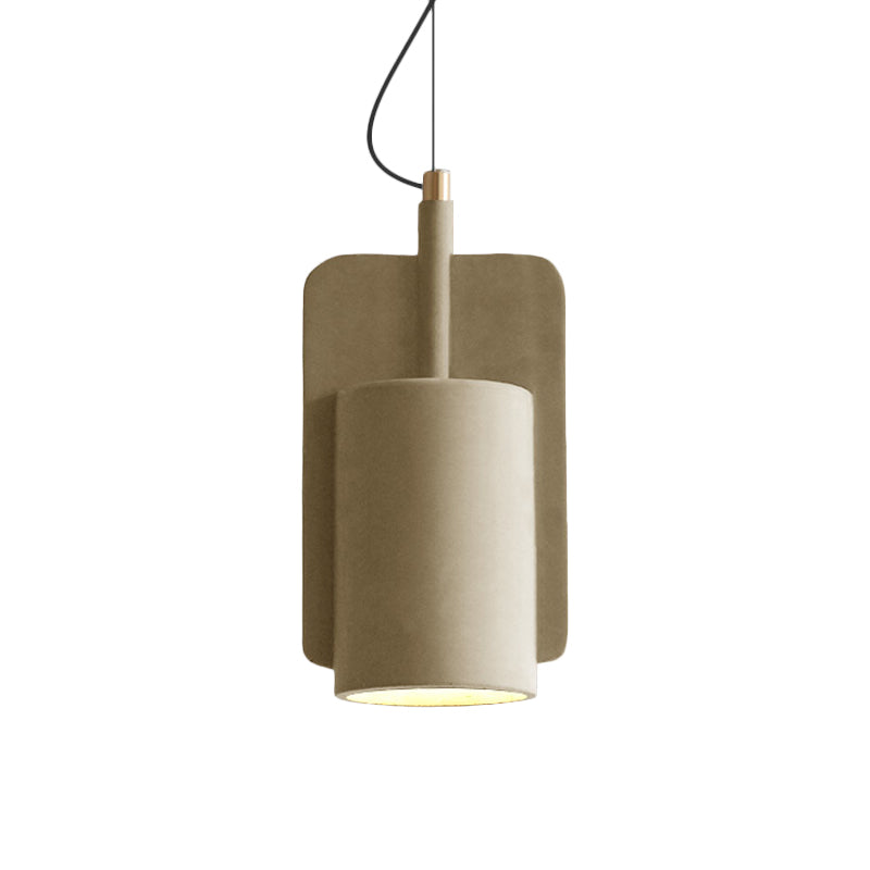 Geometric Ceiling Pendant Light Industrial Cement 1 Light Grey/Beige/Pink Hanging Ceiling Light, 6"/8"/9"W Clearhalo 'Ceiling Lights' 'Modern Pendants' 'Modern' 'Pendant Lights' 'Pendants' Lighting' 168022