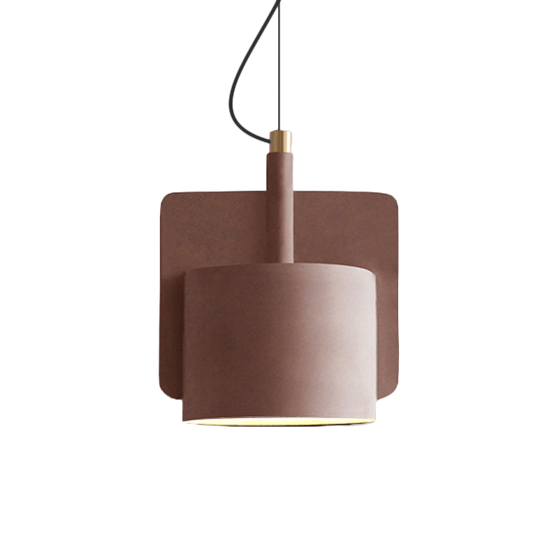 Geometric Ceiling Pendant Light Industrial Cement 1 Light Grey/Beige/Pink Hanging Ceiling Light, 6"/8"/9"W Clearhalo 'Ceiling Lights' 'Modern Pendants' 'Modern' 'Pendant Lights' 'Pendants' Lighting' 168025