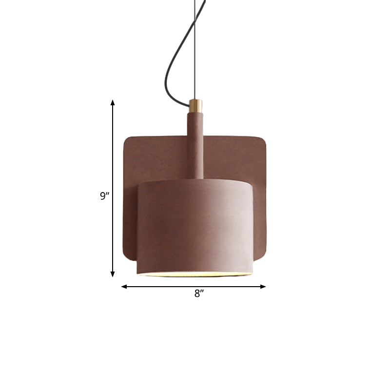 Geometric Ceiling Pendant Light Industrial Cement 1 Light Grey/Beige/Pink Hanging Ceiling Light, 6"/8"/9"W Clearhalo 'Ceiling Lights' 'Modern Pendants' 'Modern' 'Pendant Lights' 'Pendants' Lighting' 168026